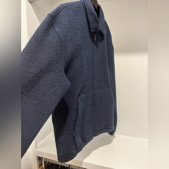 J crew Wool-blend sweater fleece jacket in Navy men’s size Medium - Picture 4 of 9